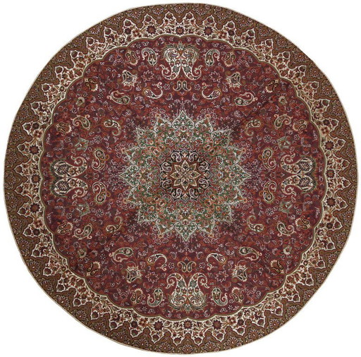 Tovaglia orientale fatta a mano, finemente lavorata con fili di seta, 100 x 100 cm