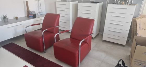 Image 1 of Rode Jan des Bouvrie stoelen