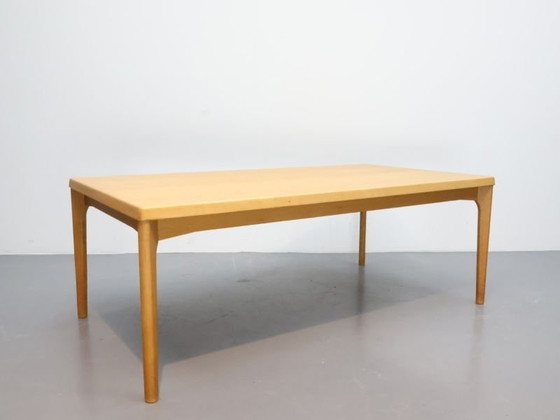 Vintage Coffee table / blond oak / rectangular / Henning Kjaernulf Denmark, Scandinavian (photo 4 of 5)