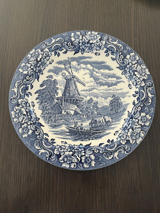2 platos llanos de loza inglesa de 26 cm | Royal Tudor Ware & British Anchor Memory Lane