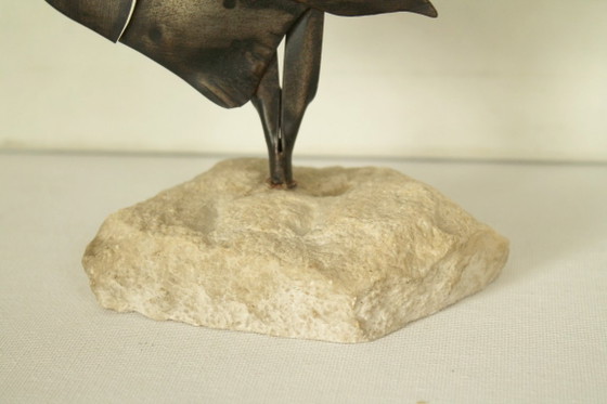 Vintage Metal Fish Sculpture on Rock Base (1960s MCM) – ongemerkt, Decorative Objects (photo 4 of 9)