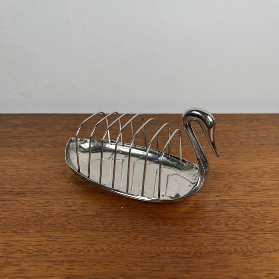 Image 1 of Bicchiere da toast a forma di anatra placcato in argento, 1970