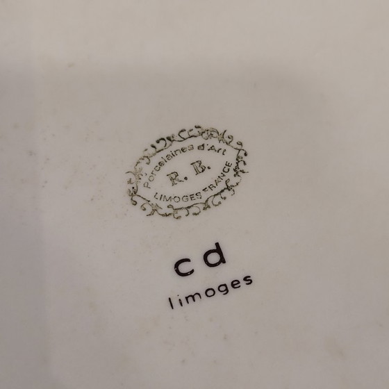 Image 1 of Floral design cache pot, Limoges porcelain, 60&#39;s - France