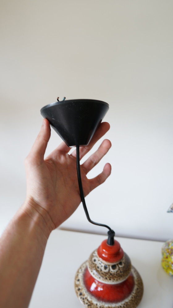 Image 1 of Vintage dikke lava keramiek Herda hanglamp - jaren 1970