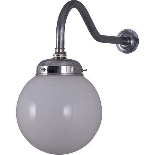 Vintage opaline glass wall lamp, 1950s