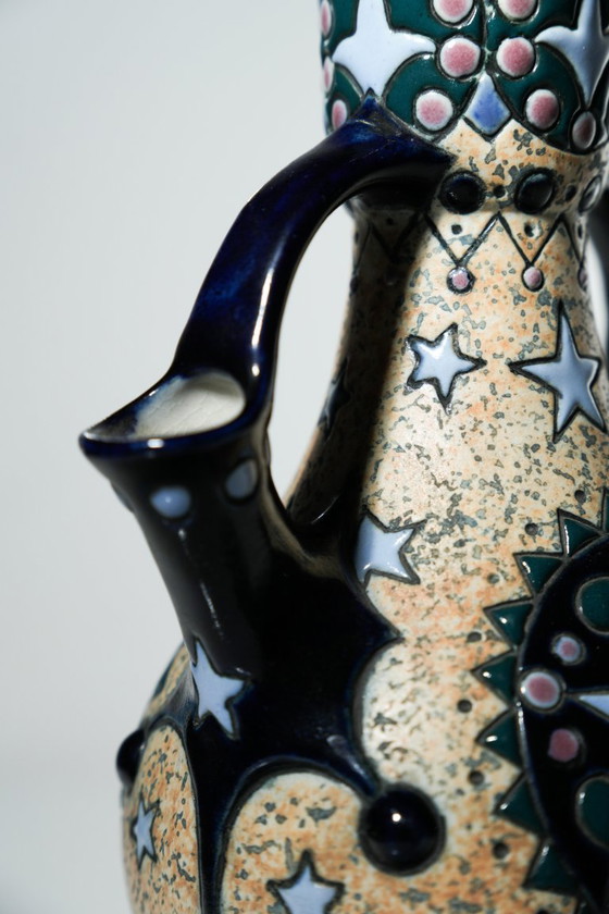 Antique Amphora Czechoslovakia Vase Dignitary Portrait Double Handles Art Deco – Ceramic (photo 15 of 16)