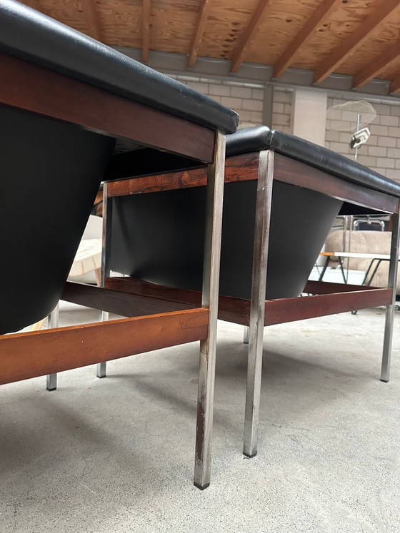 Poltrona lounge Artifort 040, Geoffrey Harcourt – Poltrone, Pelle, Legno (photo 8 of 9)