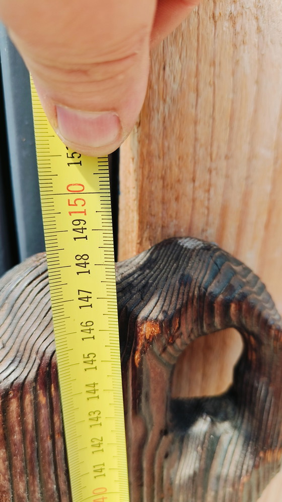 Image 1 of Brutalist vintage hand gesneden Zwarte woud spiegel