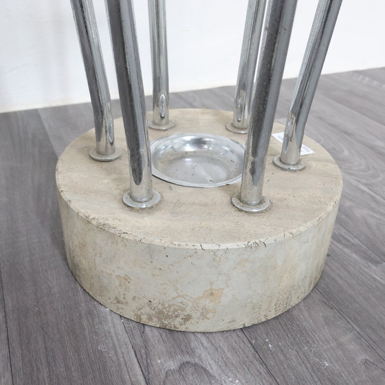 Image 1 of Mannelli brothers travertine steel coat rack, 1970s modern design