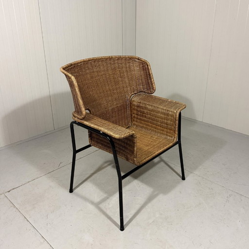 Sedia in rattan Wouter Fens Gebr. Jonker Paesi Bassi anni '60