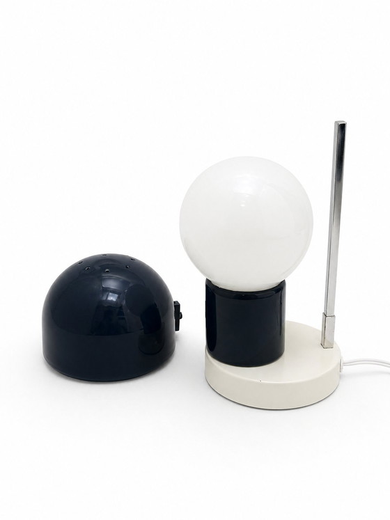 Image 1 of Mid-Century Italian G.C.M.E. Table Lamp - Blue & Chrome Space Age - 1960s