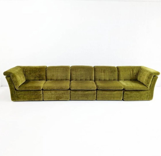 Image 1 of Divano modulare vintage in velluto verde muschio