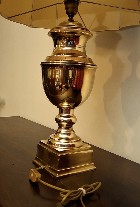 Image 1 of Vintage massief messing tafellamp jaren 50