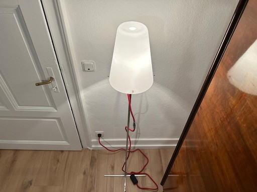  NEMO Thuban Terra: chroom/vintage vloerlamp Hannes Wettstein