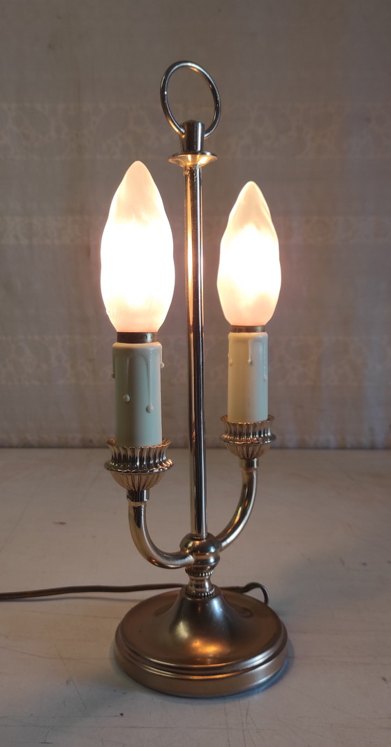 Image 1 of Two-light bouillotte lamp in brass and gilt metal - mid-20th century