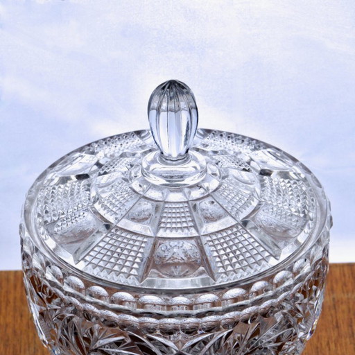 Large antique crystal candy dish from the Belle Époque