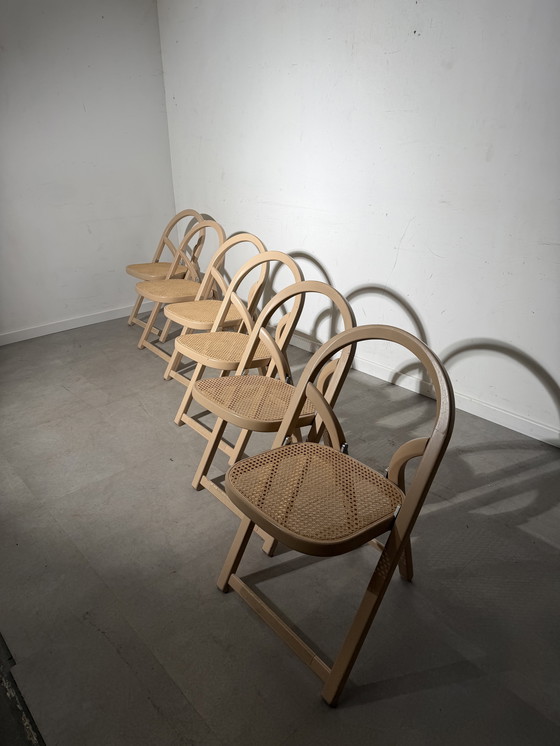 Image 1 of Set of Six Foldable “Arca” Chairs by Gigi Sabadin for Crassevig