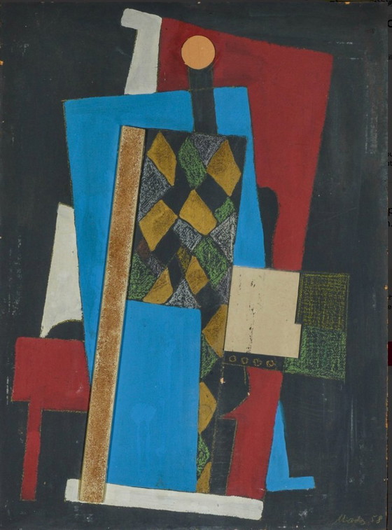 Image 1 of Kubistische Malerei - Inspiriert von Pablo Picasso Harlekin