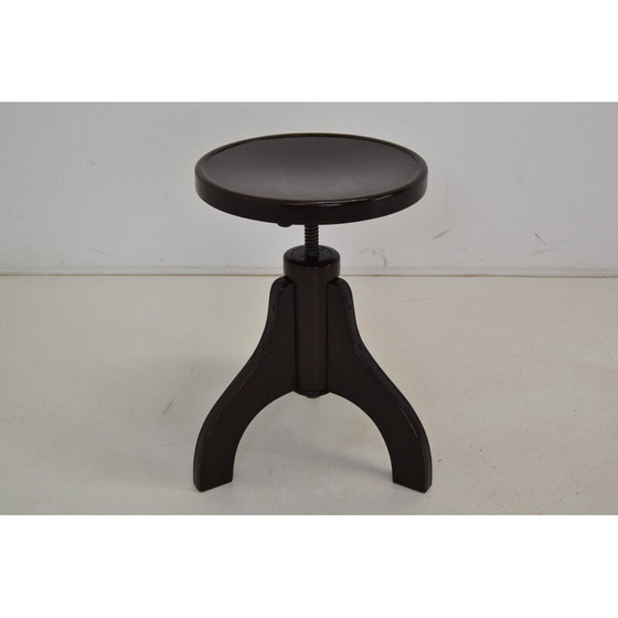 Image 1 of Vintage wooden swivel stool for Thonet, Czechoslovakia 1940s