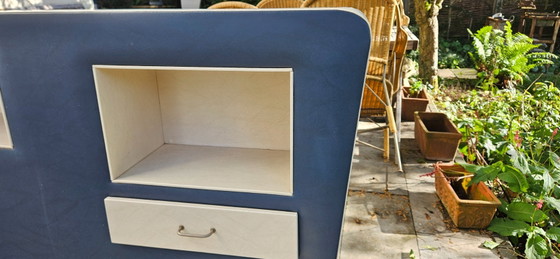 Vintage alert! Midcentury Space Age headboard with 70s Auping bed frame, Bedroom accessories, Metal, Wood (photo 39 of 48)
