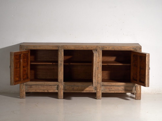 Credenza antica a tre ante in legno di pino – Cina, circa 1900 – Credenze con vetrina, Iron (photo 40 of 40)