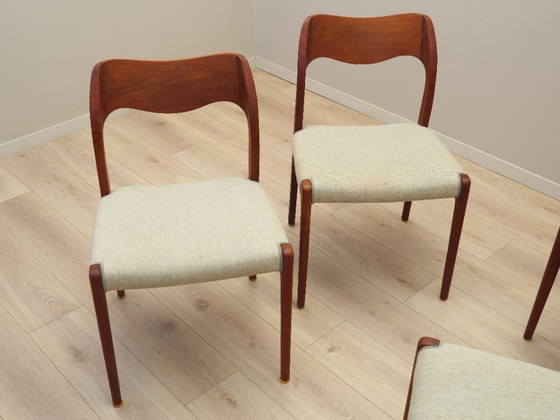 Image 1 of Set di quattro sedie in teak, design danese, anni '60, designer: Niels Otto Møller