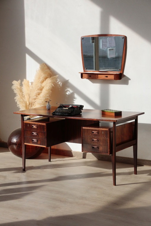 Escritorio Gunner Nielsen de palisandro para Tibergaard (1960)