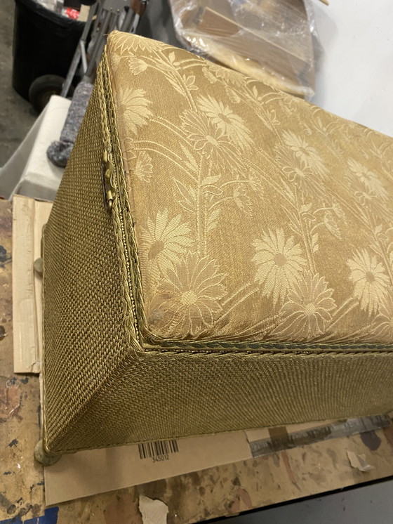 Image 1 of Boîte à couvertures / Ottoman Lloyd Loom vintage des années 1950