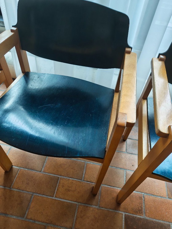 Image 1 of Set van 4 of 6 vintage Mid-Century eetkamerstoelen