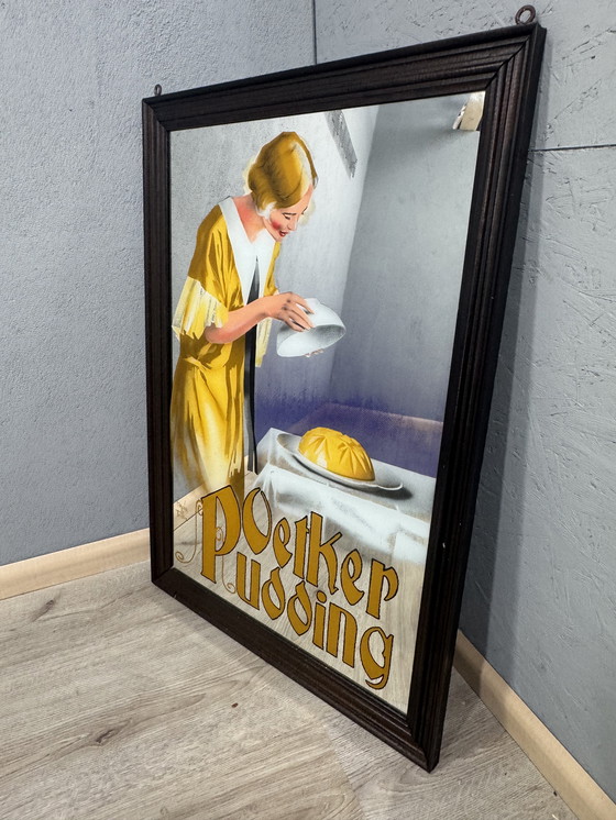 Image 1 of Vintage Oetker Pudding Reclamespiegel – zeldzaam & decoratief