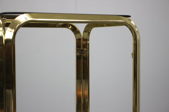 Image 1 of Theetafel van Mid Century messing en gerookt glas, 1970, Duitsland