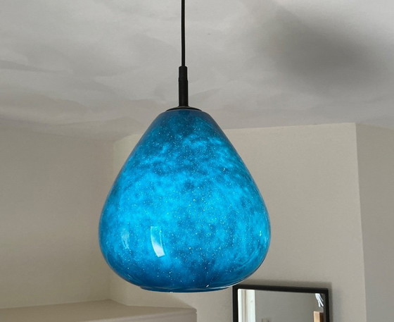 Image 1 of Lampada a sospensione Space Age Galaxy Blue di Peill & Putzler – Germania Ovest – anni '70