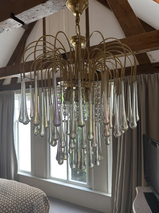 Image 1 of Vintage Italian “teardrop” chandelier