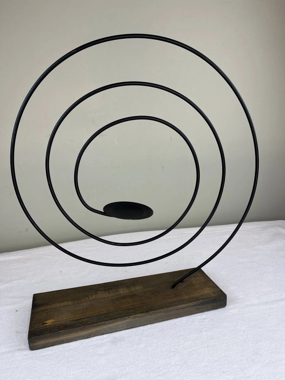 Candelabro espiral escultural – Portavelas, Wood, Iron (photo 11 of 12)