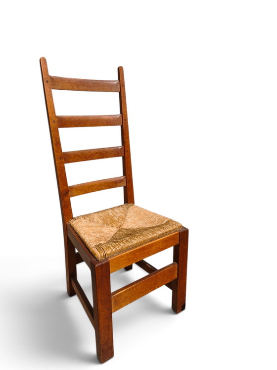 Ensemble de 8 chaises de salle à manger en chêne et jonc – Rattan, Wood (photo 5 of 7)