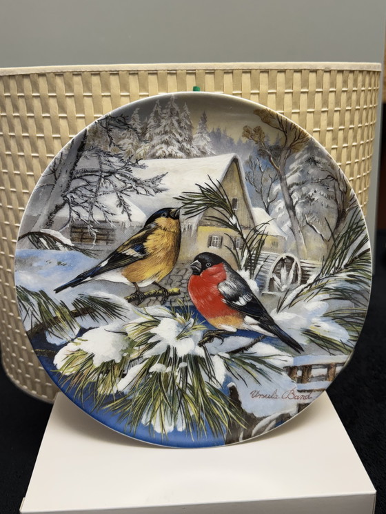 Image 1 of 🐦 „Vögel im Winter“ | Handbemalte Porzellanteller für Sammler | Hutschenreuther | Limitierte Auflage | Neuwertiger Zustand