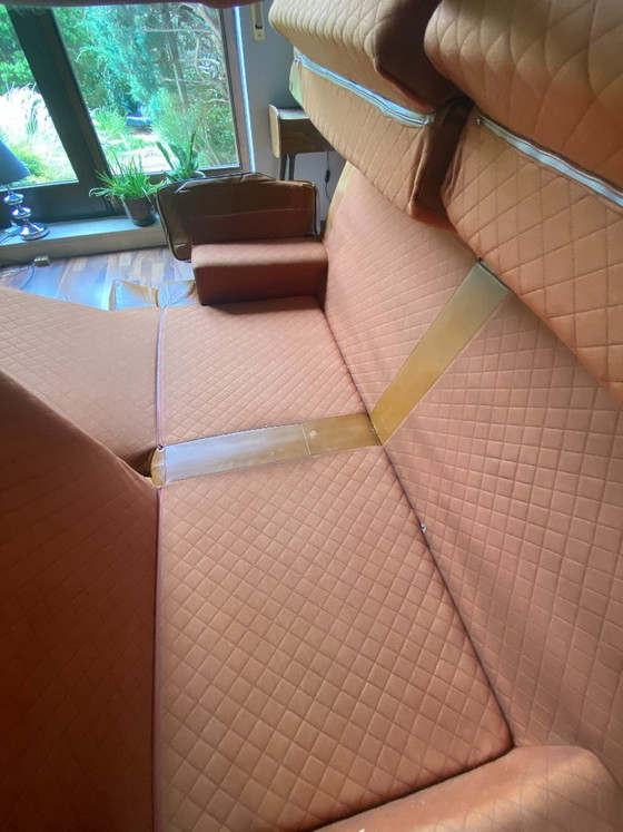 Image 1 of Roche Bobois Design Leder-Sitzgarnitur (3er, 2er & Sessel) – Cognac / Havanna-Braun
