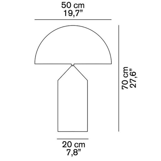 Image 1 of Lampe Atollo 235 - 70 cm - Blanc / Oluce