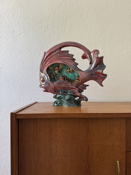 Large Ceramic Fish Lamp 50s