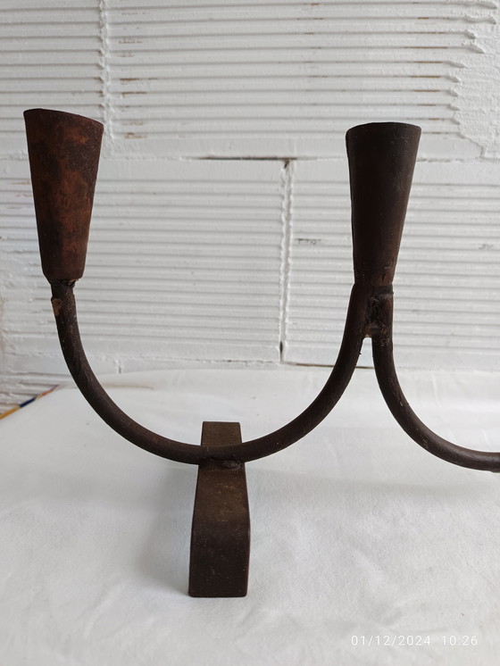 Image 1 of Candelabra - Wrought Iron, Nordic Style - Art Deco - 1940-50