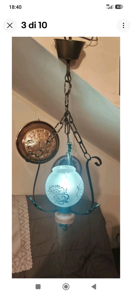 Vintage Tuscan Maremma Lantern Style Pendant Light – Pendant lamps, Ceramic, Glass (photo 2 of 9)