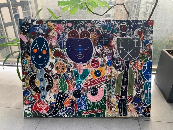 Soufiane Chaouaou – Original Colorful Painting – Acrylic & Marker – 60x80 cm – Paintings & Drawings (photo 3 of 4)