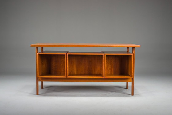 Image 1 of  Dänischer Teakholz-Schreibtisch von Kai Kristiansen für FM Møbler, 1960er Jahre