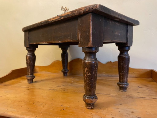 Antique 1850 Biedermeier Stool Bench Side Table