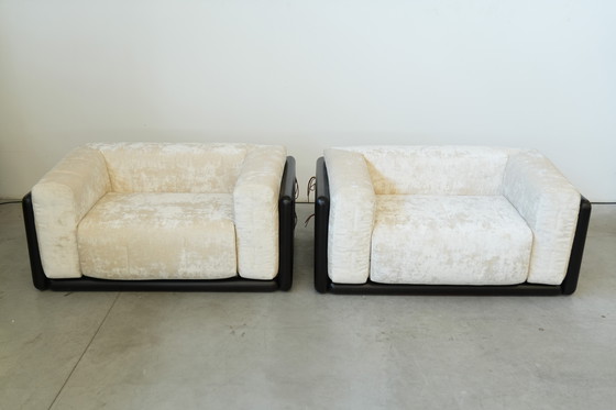 Image 1 of 1973 "Cornaro" Sofa & Fauteuil Set door Carlo Scarpa voor Gavina - Iconisch Italiaans Modernistisch Ontwerp