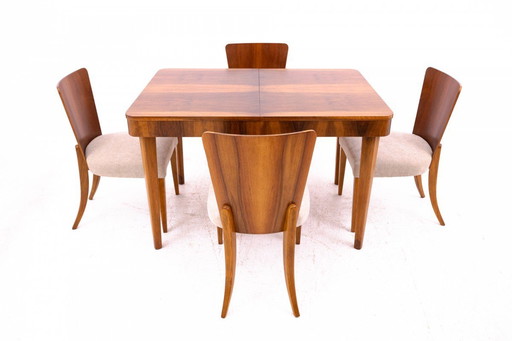 Table with chairs designed by J. Halabala from the 1930s, Czechoslovakia.