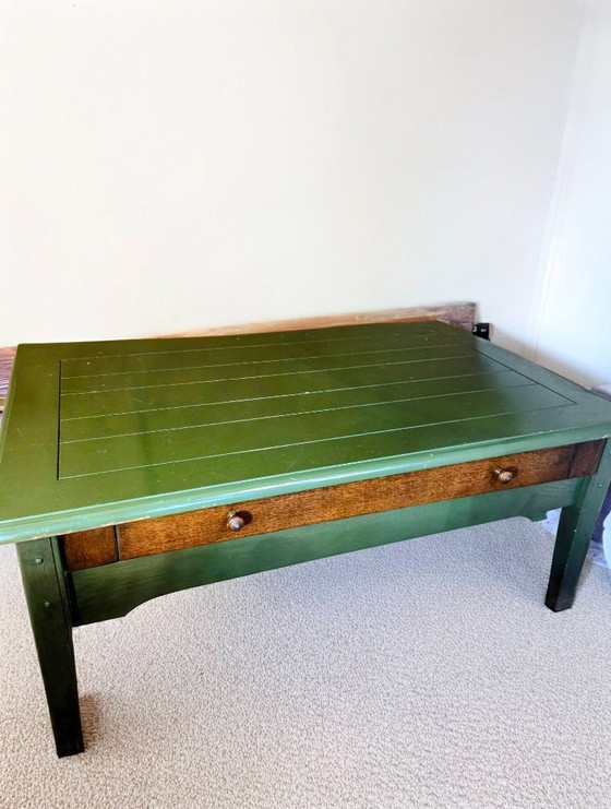 Image 1 of For Sale: Unique Olive Green Side Table/Coffee Table