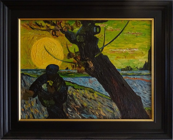 A hand-painted Master Copy of Vincent van Gogh's famous work “The Sower”. – Paintings & Drawings, Canvas (photo 2 of 5)