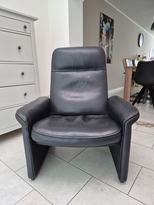 Poltrone relax in pelle nera De Sede