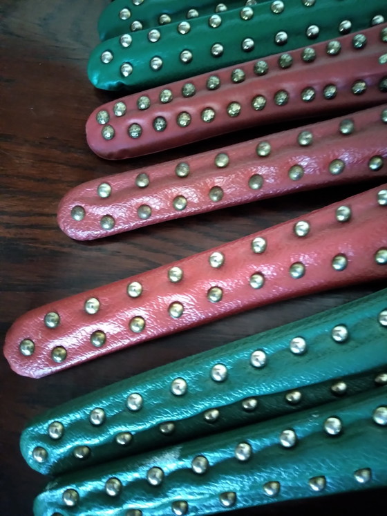 12 Kleerhangers, vintage, jaren '50/'60, skai en studs – Kapstokken, Metal (photo 5 of 8)